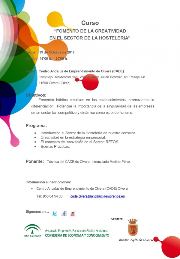 Curso 'Fomento de la creatividad en el sector de la hostelería'